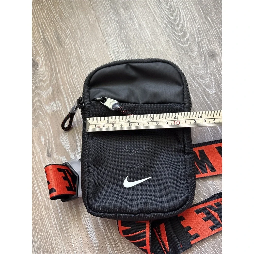 Nike Sportswear Essentials Hip Small Shoulder Chest Front Bag Black And Orange